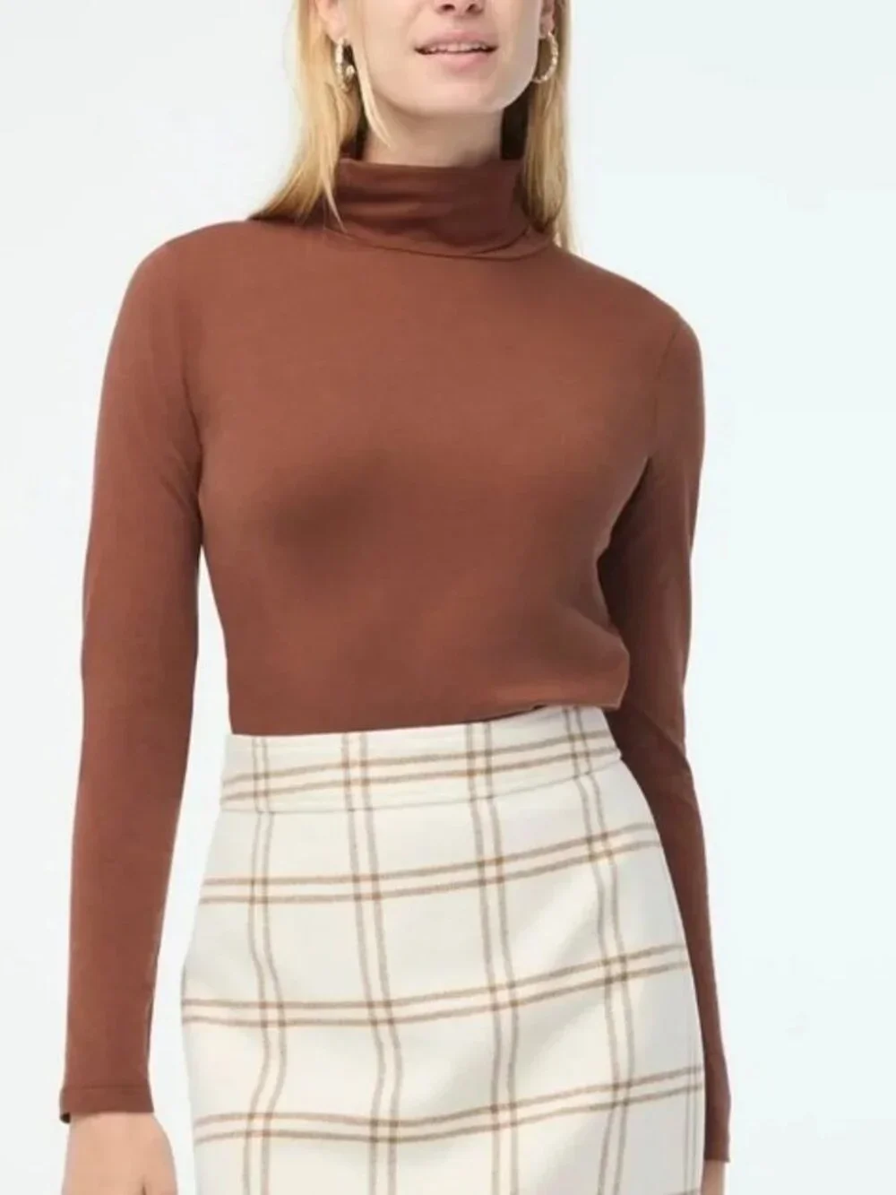 J. Crew Tissue Turtleneck Chocolate Brown Medium #A2857